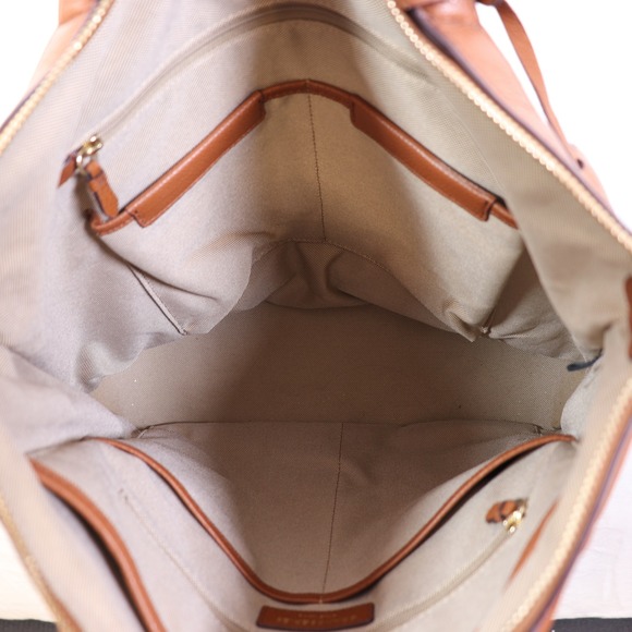 COLE HAAN Grand Series Leather Convertible Backpack Tote Bag Cognac Brown - Picture 4 of 6